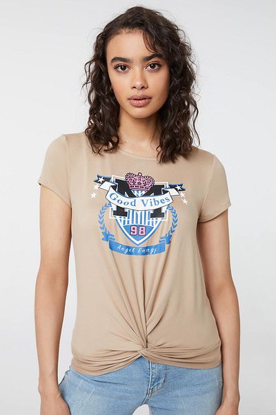 Ardene Front Twist Graphic Tee