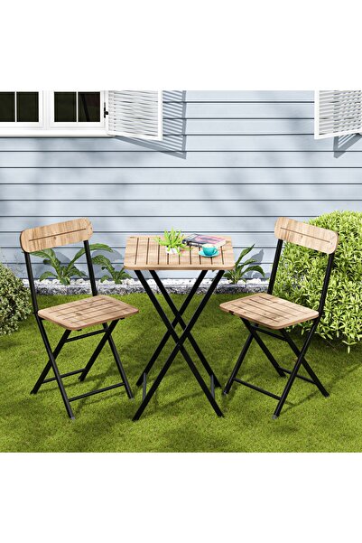 eportatif Bahçe Masa Sandalye Bistro Takım Çam 1392