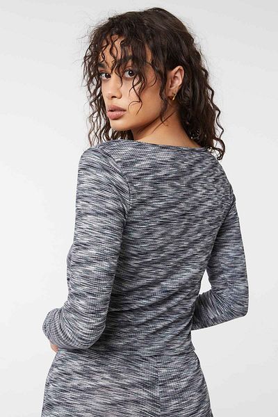 Ardene Space-Dye Tie-Front Top