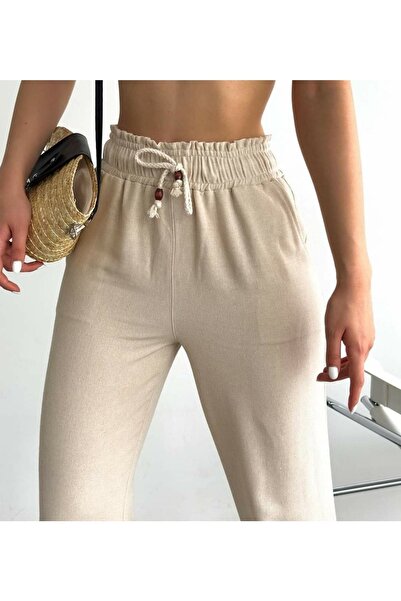 Noa Noa Linen Trousers with Cuffed Legs