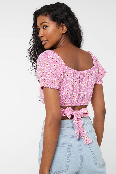 Ardene Ditsy Floral Tie-Back Top