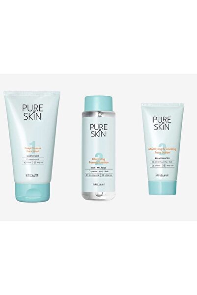 Oriflame Pure Skin Cilt Bakım Seti (jel-tonik-losyon) 41673-41671-41672