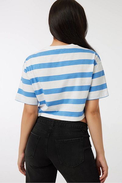 Ardene Crop Boxy Striped Tee
