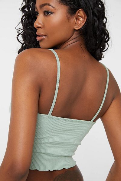 Ardene Lettuce-Hem Ribbed Tank Top