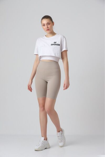 FITTNISH Women's High Waist Fitness Firming and Firming Cream Biker Shorts Short Leggings