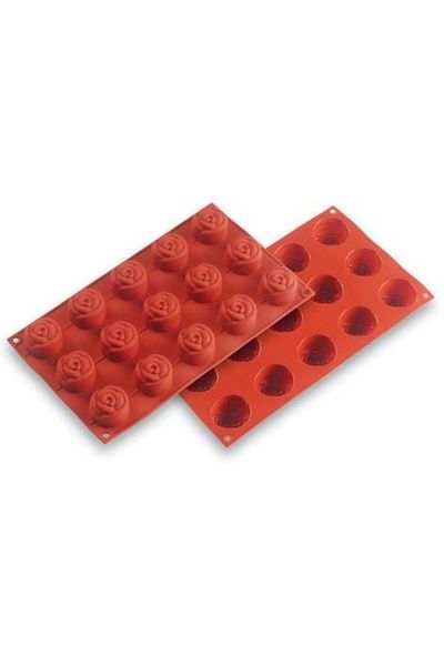 Pasta 15 Holes Rose Silicone Mold - Chocolate, Soap Scented and Stone Candle Epoxy
