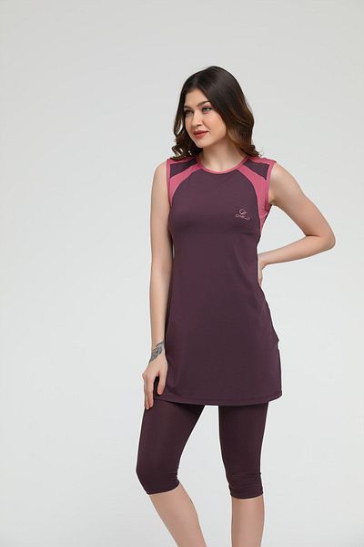 Chelly ملابس سباحة محجبة شبه مغطاة بدون أكمام
