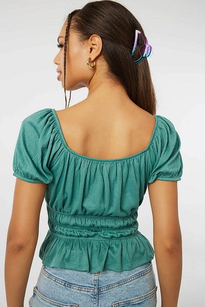 Ardene Peasant Top with Smocked Waist