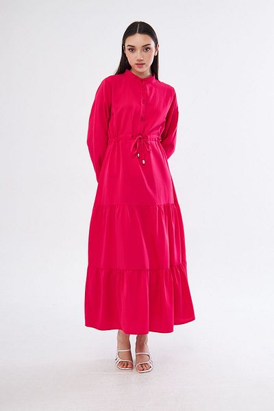 brako tekstil Women's Front Button-Buttoned Righteous Lapel Folded Dress