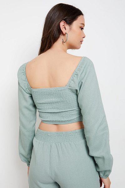 Ardene Linen Wrapped Ultra-Crop Top