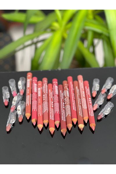 HaLVeY Lip Liner Thick Set 12 Pieces Matte Color Lipstick Jumbo with Pencil Sharpener