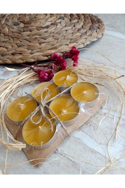 Petekoğlu (12 Adet ) Tealight Mum Doğal Petek Balmumu Mum Kutulu Ve Paketli Standart Boy Bal Mumu