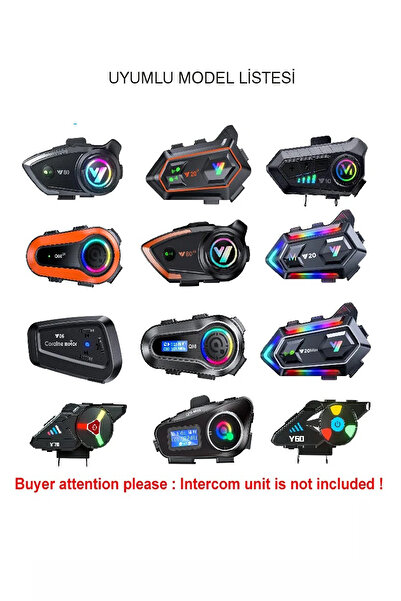 resolut Y20 X2 interkom Uyumlu Yedek Kulaklık Mikrofon Seti (Sadece Kulaklık Set Gönderilir) Type C Uyumlu