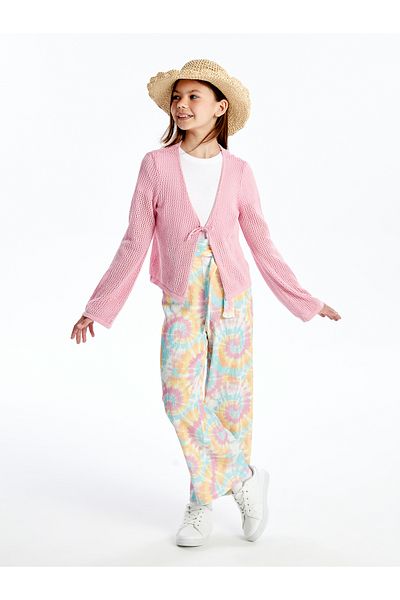 LC Waikiki Openwork V-Neck Girl's Knitwear Cardigan