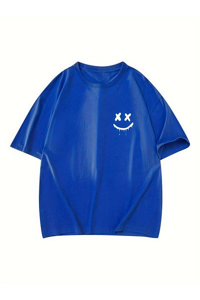 MOONBULL Μπλουζάκι Unisex Oversize με στάμπα με χαμογελαστό πρόσωπο