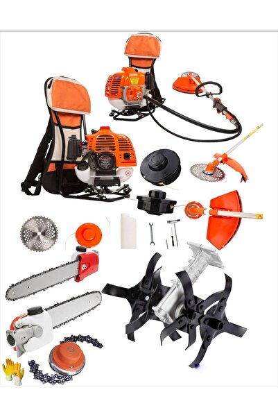 Germany Steel Alman 9 Hp Sırtdan Benzinli Ot Çim Biçme Makinesi Çapa Aparatı-...