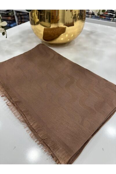 Organic Scarfs Su Yolu Pamuk Jakar Şal - Mocha