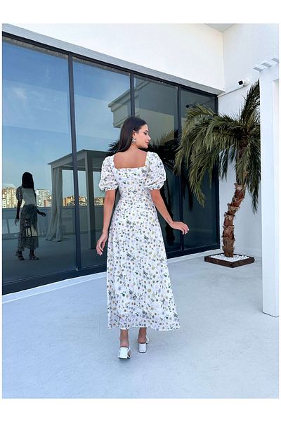 ESRAHELVACI Daisy Midi Dress - Balloon Sleeve Design