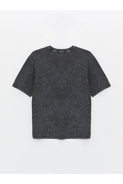 LC Waikiki Tricou de damă supradimensionat cu mânecă scurtă cu imprimeu Barbie cu gât turnu