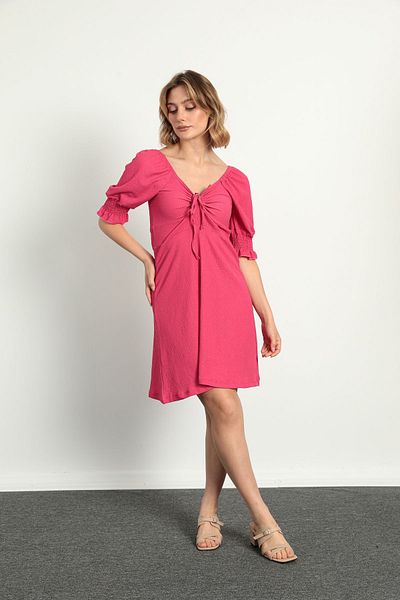 ModaPlaza Rochie de damă cu mâneci elastice adunate în față 5034