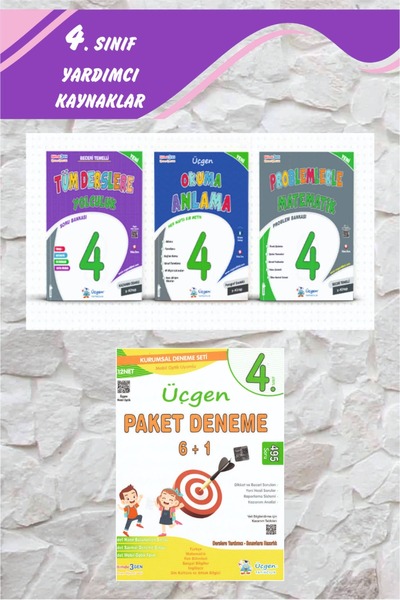 Üçgen Yayıncılık Üçgen 4.Sınıf Tüm Derslere Yolculuk+Problemlerle Matematik+ ...