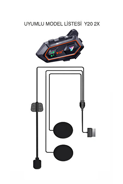 resolut Y20 X2 interkom Uyumlu Yedek Kulaklık Mikrofon Seti (Sadece Kulaklık Set Gönderilir) Type C Uyumlu