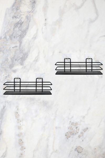 evina Bathroom Organizer Bathroom Shelf Soap Holder Set of 2 Adhesive Shower Shelf Organizer - Matte Black