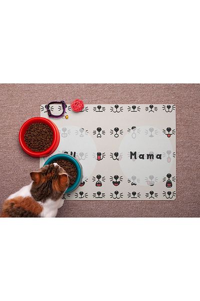 MARSA 50x30 Machine Washable Cat-Dog Pet Food and Water Coaster