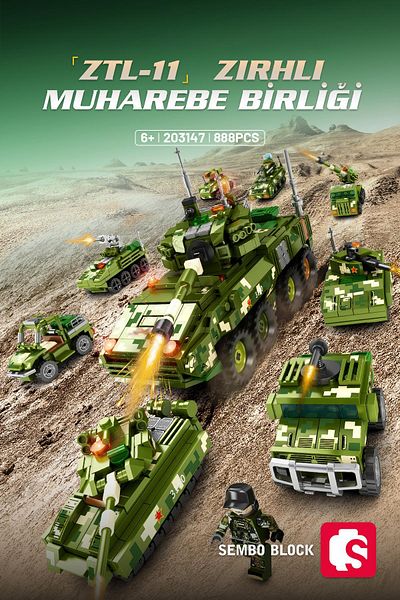 Sembo Block 888 قطعة من ملابس المعركة المتشابكة - متوافقة مع Lego ( 203147 - 203154 )