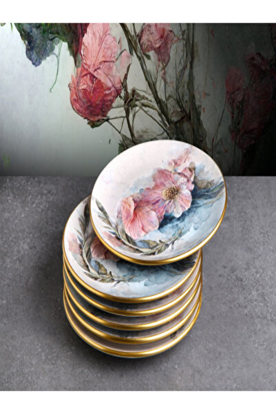 Keskinbıçak Seramik Pasta Tabağı 6 lı Pink