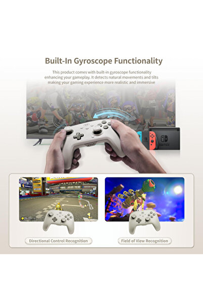 GD34 Choco Kablosuz Oyun Kolu Pastel Gri Nintendo Switch PC Windows Android Ios Uyumlu