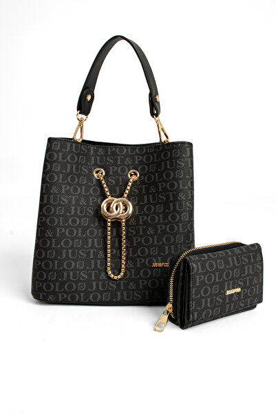 Just Polo Vegan Leather 3 Compartments - Adjustable Long Strap Hand and Shoulder Bag, Wallet Combination PBU560202