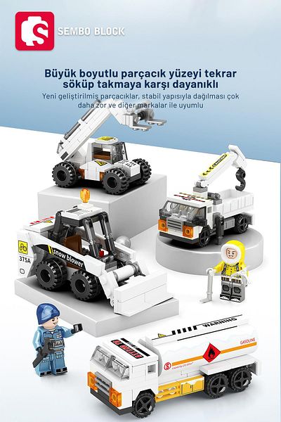 Sembo Block 8 في 1 - مجموعة إنقاذ الثلج 730 قطعة، متوافقة مع Lego (2744-2751)