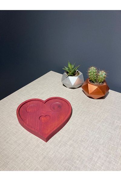 Davi Ahşap Special Heart Presentation Plate for Mother's Day