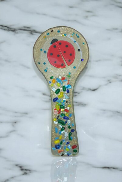 Beytuna Ladybug Patterned - Glass Spoon Holder Decorative Dress, Gift