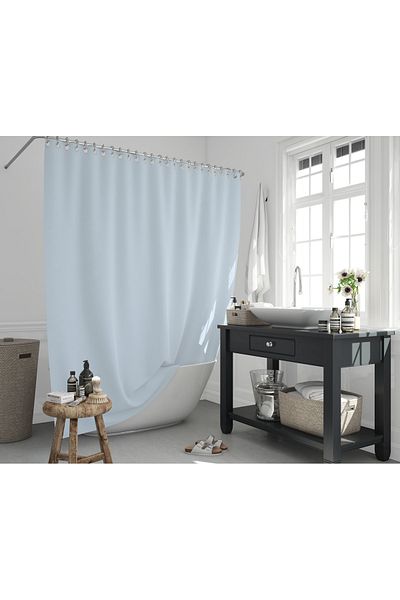 Zethome Perdeau de baie 1x120x200 Perdeau de duș cu o singură aripă cu inel Cadou Perdeau pentru cabină de duș 0010 Albastru