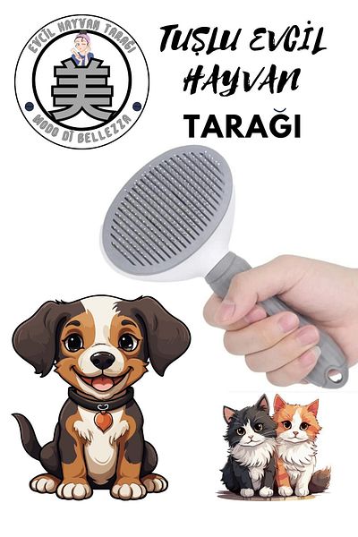 Modo Di Bellezza Automatic Pets Brush with Keys - Cat Dog Hair Collector Comb