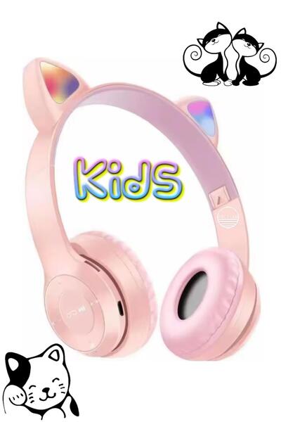 PREPARE Bluetooth Kedi Kulaklık Aux Girişli Hafıza Kartlı Kulak Üstü Bluetooth Kedi Miyav Pisi Pisi Kulaklık