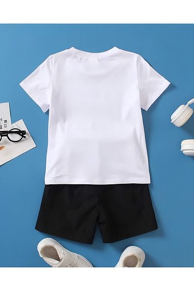 FRİENDS KİDS ''Teddy Bear Basketball'' Printed Children's Shorts-T-Shirt Set