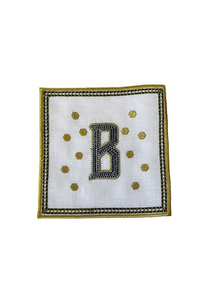 ge living Tiled Margot ́ ́B ́ Letter Cocktail Napkin (1 Piece)