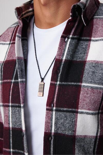 Tudors Slim Fit Uzun Kollu Dar Kesim Düğmeli Yaka Kareli Kışlık Oduncu Erkek Gömlek