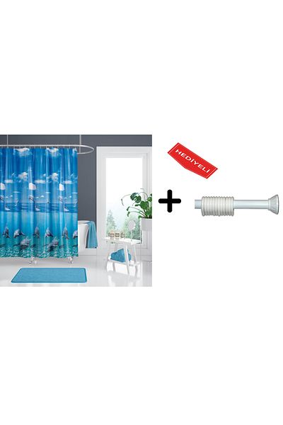 Zethome Model 8852 Perdeau de duș pentru baie și dispozitiv pentru agățat țevi - 120x200/90x130 cu cadou