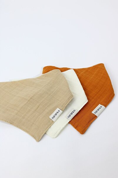 KARAMİLA 3 Adet  ÇİFT KATLI Organik Müslin Kumaş  Bebek Fular / Salya Önlüğü ...