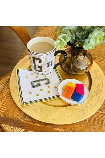 ge living Tiled Margot ́ ́B ́ Letter Cocktail Napkin (1 Piece)