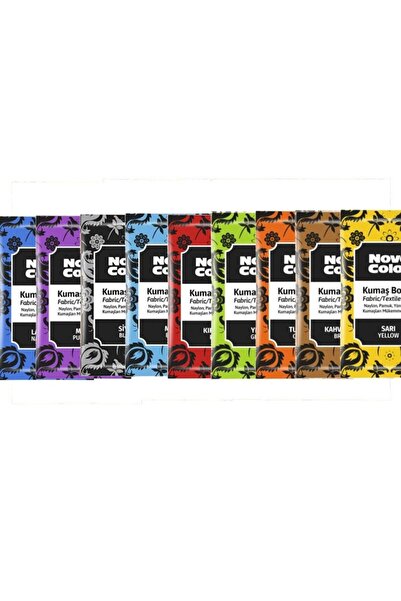 Nova Color Fabric Textile Toz Tekstil Kumaş Boyası Kıyafet Elbise Çanta Ayakkabı Pantolon 12gr Tüm Renkler Set