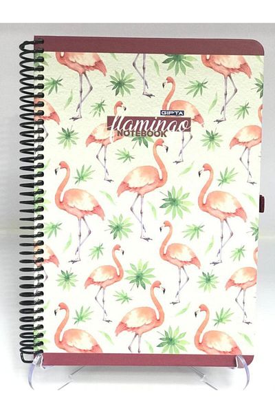 Gıpta 100 Sheets Lined Flammingo Wire Hard Cover Notebook - 17x24