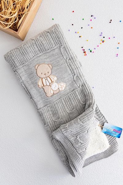Babymod Teddy Bear Figured Knitwear Baby Blanket