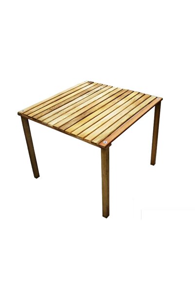 abnturk 60x59x47cm Taşıma Çantalı Vidalı Ahşap Katlanır Kamp Masası
