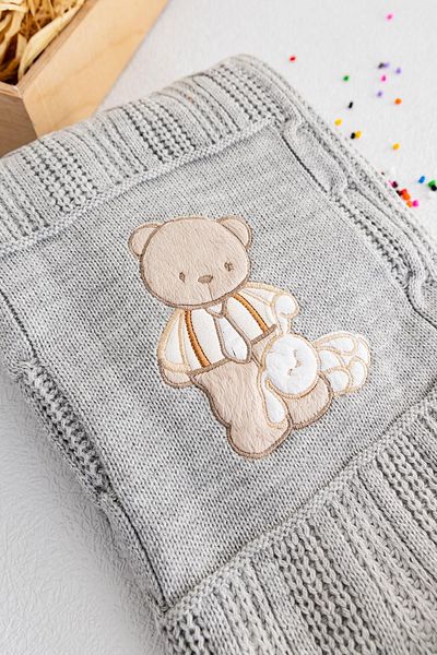 Babymod Teddy Bear Figured Knitwear Baby Blanket