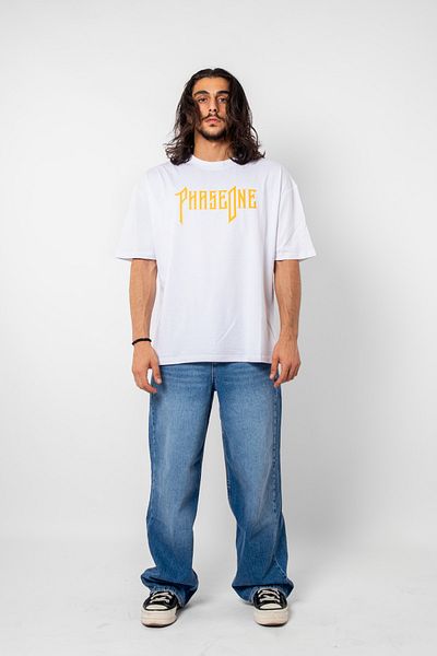 Sekizbiraltı Μπλουζάκι Phaseone V2 Printed Unisex Λευκό Oversize